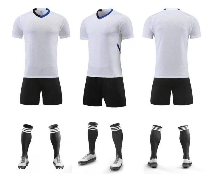 Camiseta de fútbol de manga corta con cuello en V con rayas – COMBO 4