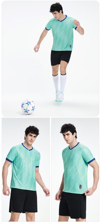 V-neck Short Sleeve Striped Soccer Jersey – MODEL 3