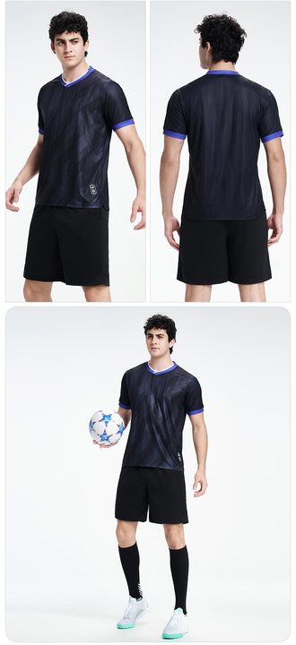 V-neck Short Sleeve Striped Soccer Jersey – MODEL 4