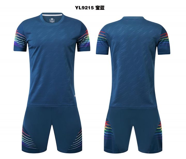 Kurzarm-Fußballtrikot mit Rundhalsausschnitt und Streifen – COMBO 2