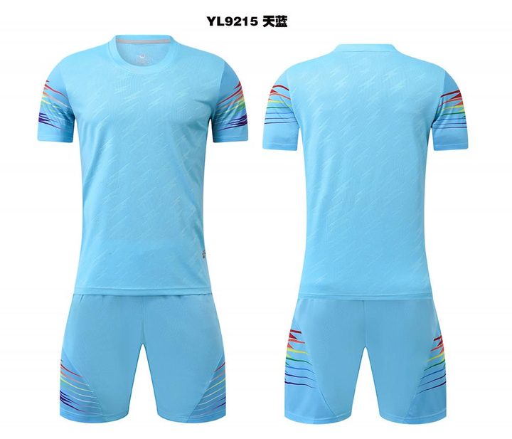 Kurzarm-Fußballtrikot mit Rundhalsausschnitt und Streifen – COMBO 3