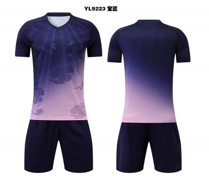Maglia da calcio a maniche corte con scollo a V con righe – COMBO 2