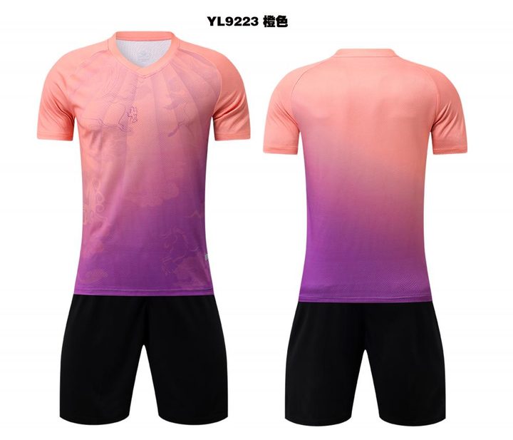 Maglia da calcio a maniche corte con scollo a V con righe – COMBO 1