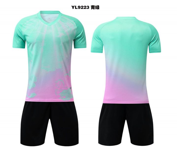 Maglia da calcio a maniche corte con scollo a V con righe – COMBO 3