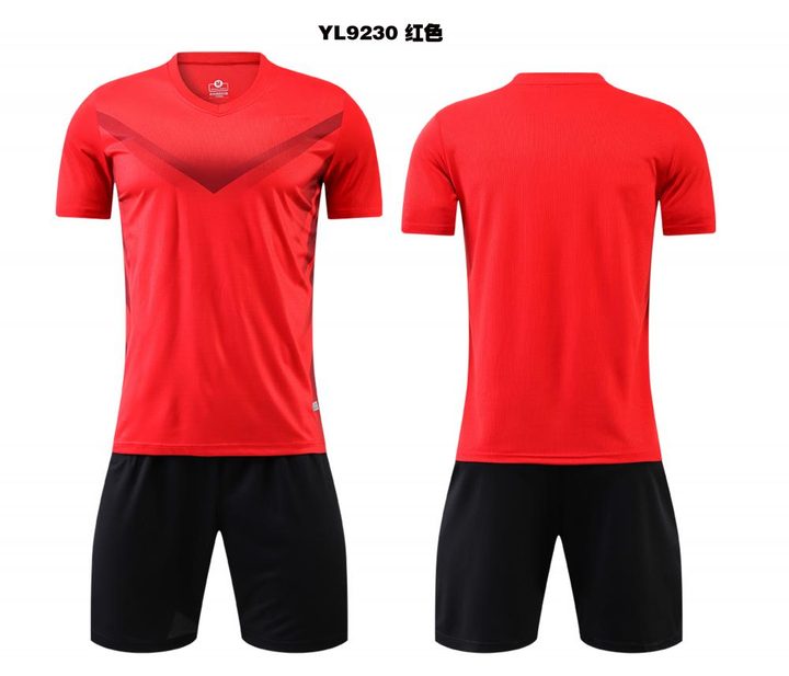 Tricou de fotbal, cu mânecă scurtă, cu decolteu în V și cu dungi – COMBO 3