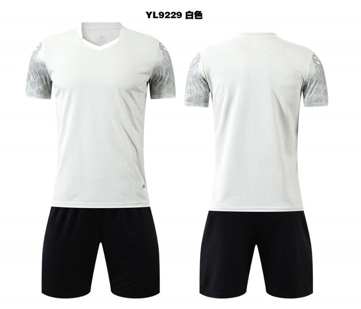 Maglia da calcio a maniche corte con scollo a V con righe – COMBO 1