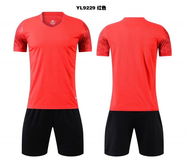 Maglia da calcio a maniche corte con scollo a V con righe – COMBO 2