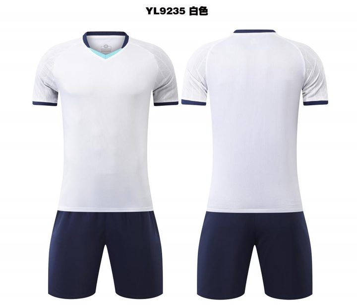 Tricou de fotbal, cu mânecă scurtă, cu decolteu în V și cu dungi – COMBO 4