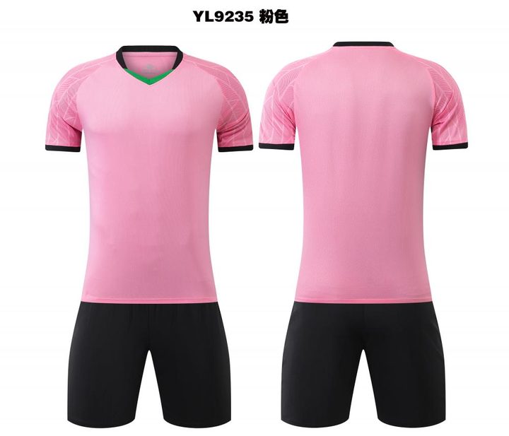Tricou de fotbal, cu mânecă scurtă, cu decolteu în V și cu dungi – COMBO 3