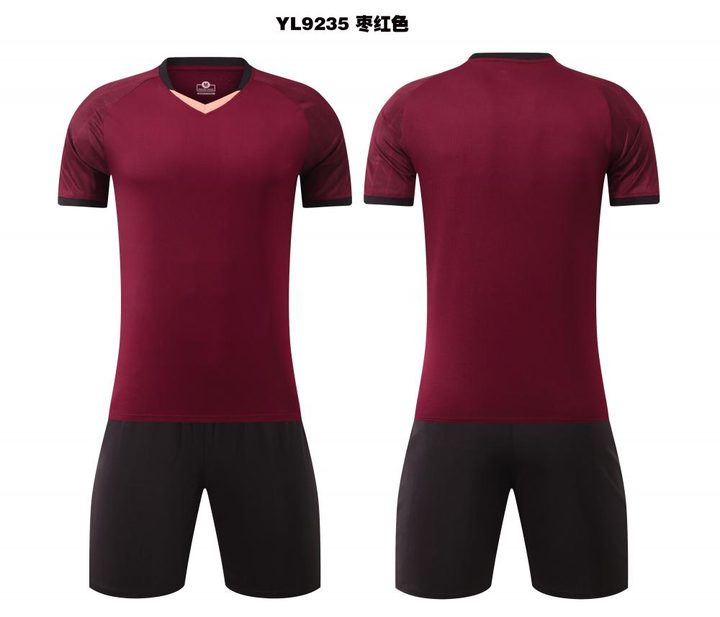 Tricou de fotbal, cu mânecă scurtă, cu decolteu în V și cu dungi – COMBO 1