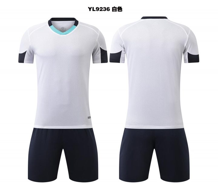 Maglia da calcio a maniche corte con scollo a V con righe – COMBO 4