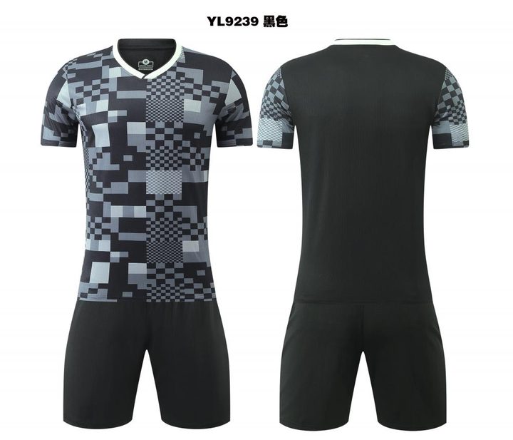Maglia da calcio a maniche corte con scollo a V con righe – COMBO 1
