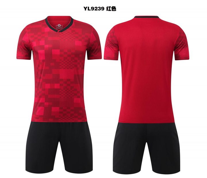 Maglia da calcio a maniche corte con scollo a V con righe – COMBO 5