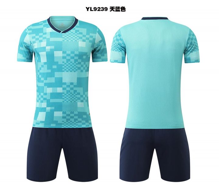 Maglia da calcio a maniche corte con scollo a V con righe – COMBO 4