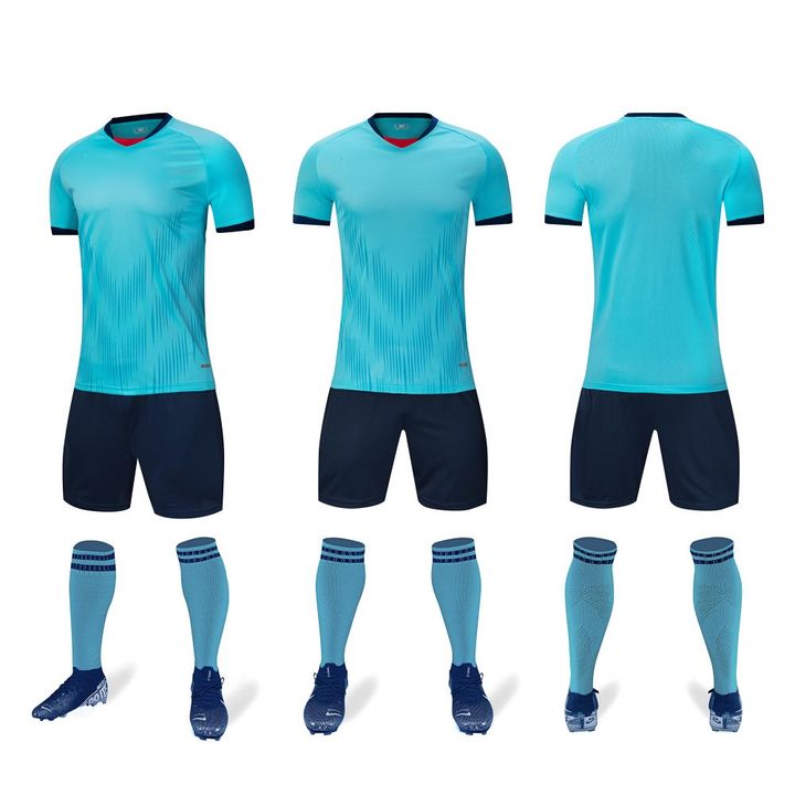 Camiseta de fútbol de manga corta con cuello en V con rayas – COMBO 4
