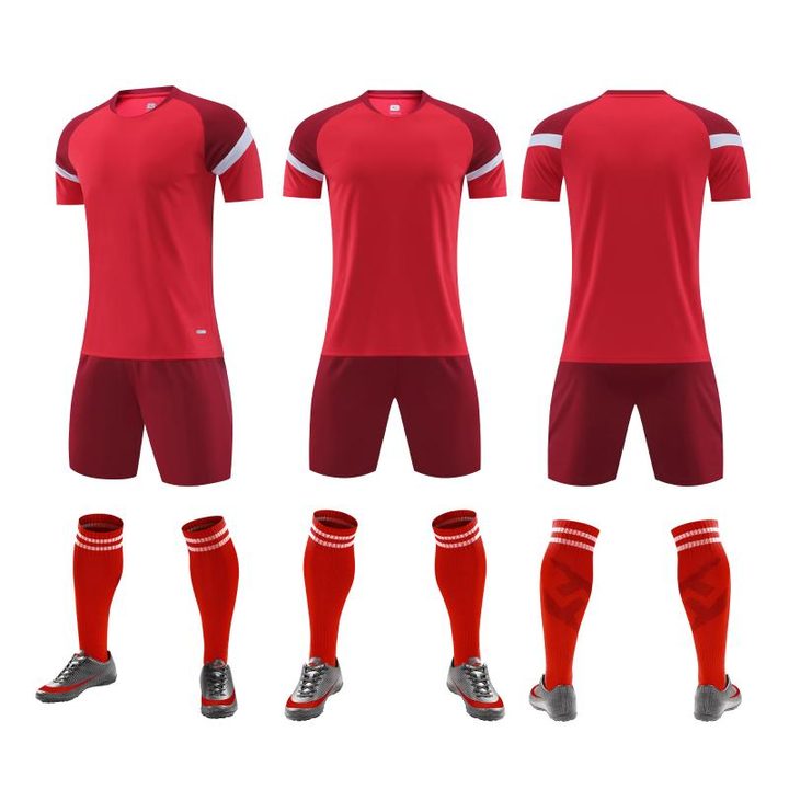 Maglia da calcio a maniche corte con girocollo con righe – COMBO 2