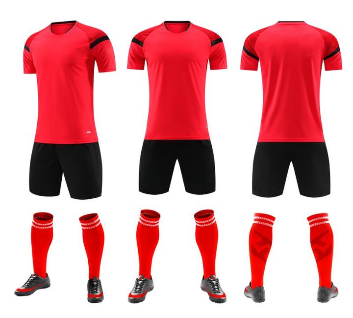 Maglia da calcio a maniche corte con girocollo con righe – COMBO 4