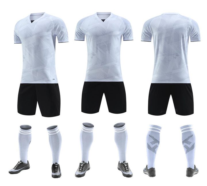 Maglia da calcio a maniche corte con scollo a V con righe – COMBO 1