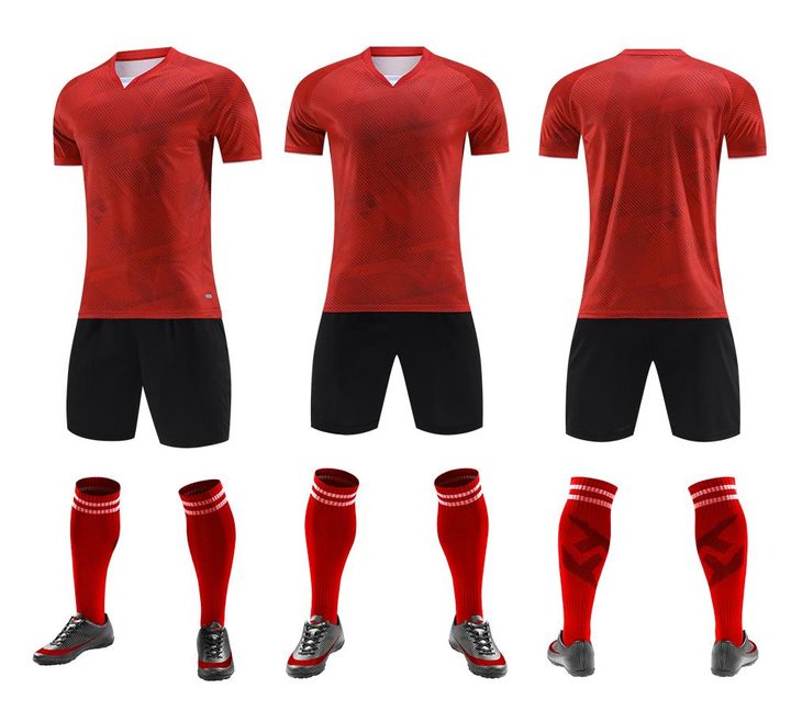 Maglia da calcio a maniche corte con scollo a V con righe – COMBO 5