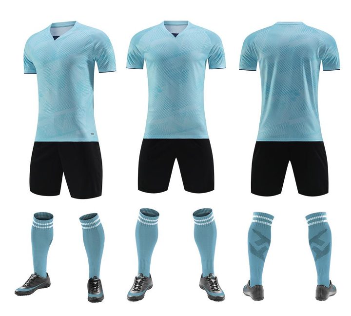 Maglia da calcio a maniche corte con scollo a V con righe – COMBO 3