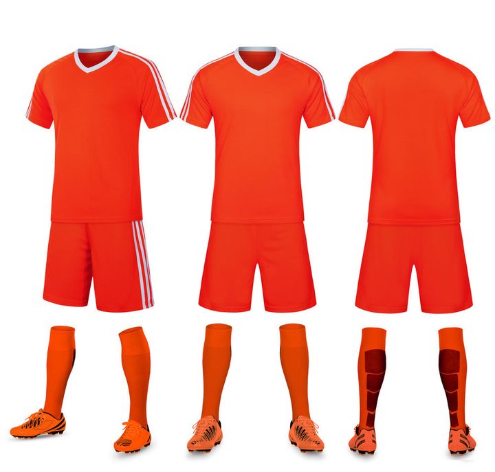 Tricou de fotbal, cu mânecă scurtă, cu decolteu în V și cu dungi – COMBO 8